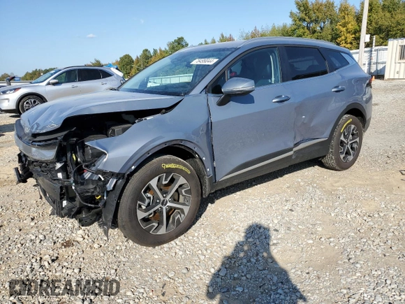 2025 Kia Sportage EX with VIN 5XYK3CDFXSG249404, listed as a Copart auction lot 78499044 with 1,504 mi miles and Salvage Title. Bid and sale history available at carsss.com. Image 1.