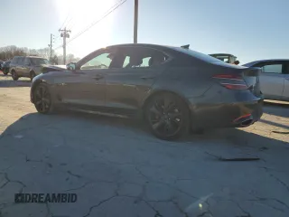 2023 Genesis G70 3.3T with VIN KMTG54TE1PU129108, listed as a Copart auction lot 89346275 with 22,457 mi miles and Salvage Title. Bid and sale history available at DreamBid. Image 2.