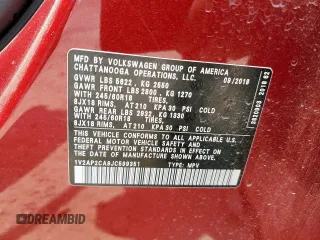2018 Volkswagen Atlas S with VIN 1V2AP2CA9JC599351, listed as a Copart auction lot 58223485 with 69,527 mi miles and Salvage title. Bid and sale history available at DreamBid. Image 13.