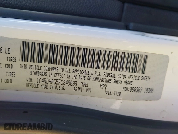 2015 Dodge Durango SXT с VIN 1C4RDHAG5FC849893, выставлен на аукционе IAAI как лот 42297135 с пробегом 196 330 миль миль и . История ставок и продаж доступна на DreamBid. Изображение 9.