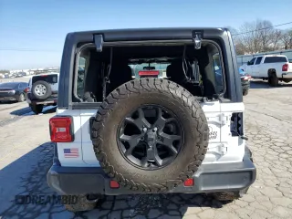 2020 Jeep Wrangler Unlimited Willys with VIN 1C4HJXDN4LW169762, listed as a Copart auction lot 48365065 with 34,823 mi miles and Salvage title. Bid and sale history available at DreamBid. Image 6.