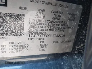 2020 Chevrolet Silverado 1500 LT Trail Boss with VIN 1GCPYFED3LZ352799, listed as a IAAI auction lot 41745030 with 31,194 mi miles. Bid and sale history available at carsss.com. Image 9.