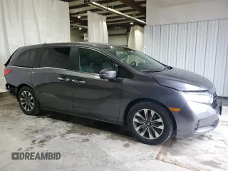 2022 Honda Odyssey EX-L with VIN 5FNRL6H74NB053215, listed as a Copart auction lot 54205895 with 57,958 mi miles and Salvage Title. Bid and sale history available at DreamBid. Image 4.