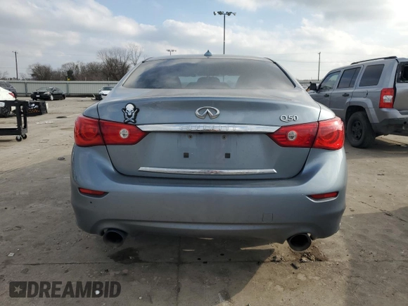 2014 Infiniti Q50 Sport with VIN JN1BV7AP1EM680931, listed as a Copart auction lot 44431595 with Not Provided miles and Salvage Title. Bid and sale history available at DreamBid. Image 6.