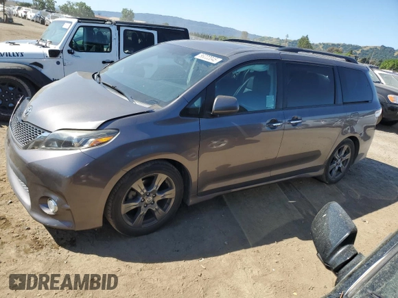 2017 Toyota Sienna SE with VIN 5TDXZ3DC5HS766941, listed as a Copart auction lot 56222045 with 94,250 mi miles and Salvage title. Bid and sale history available at DreamBid. Image 1.