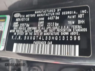 2017 Kia Optima LX z VIN 5XXGT4L33HG131596, wystawiony jako IAAI lot #41591166 z przebiegiem 105 084 mil mil oraz . Historia ofert i sprzedaży dostępna na DreamBid. Obrazek 9.