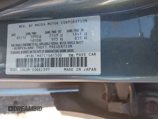 2012 Mazda 3 i Grand Touring with VIN JM1BL1M87C1661500, listed as a IAAI auction lot 42371851 with 130,118 mi miles and . Bid and sale history available at DreamBid. Image 9.