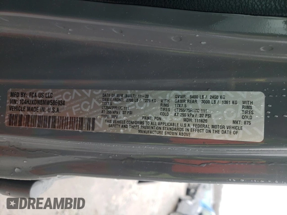 2021 Jeep Wrangler Unlimited Sport S with VIN 1C4HJXDN8MW586934, listed as a Copart auction lot 47842895 with 48,946 mi miles and Salvage Title. Bid and sale history available at carsss.com. Image 13.
