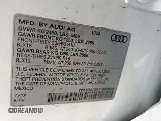 2024 Audi Q5 S line Premium with VIN WA1GAAFY1R2035544, listed as a Copart auction lot 48964355 with 19,667 mi miles and Salvage Title. Bid and sale history available at carsss.com. Image 14.