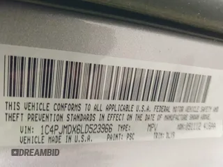 2020 Jeep Cherokee Limited with VIN 1C4PJMDX6LD523966, listed as a IAAI auction lot 42385550 with 40,803 mi miles and . Bid and sale history available at DreamBid. Image 9.