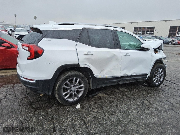 2023 GMC Terrain SLT with VIN 3GKALPEG8PL137764, listed as a Copart auction lot 48786345 with 61,801 mi miles and Salvage Title. Bid and sale history available at carsss.com. Image 3.
