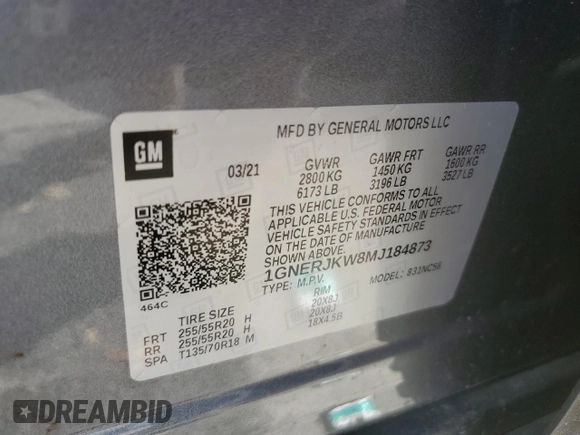 2021 Chevrolet Traverse RS with VIN 1GNERJKW8MJ184873, listed as a Copart auction lot 78781304 with 41,664 mi miles and Salvage Title. Bid and sale history available at carsss.com. Image 13.