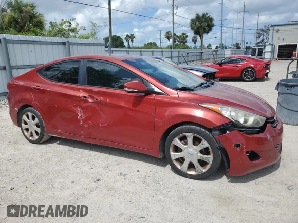 2012 Hyundai Elantra Limited with VIN KMHDH4AEXCU482156, listed as a Copart auction lot 59723474 with 118,550 mi miles and Salvage Title. Bid and sale history available at carsss.com. Image 4.