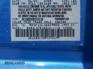 2024 Nissan Sentra SV z VIN 3N1AB8CV0RY375199, wystawiony jako Copart lot #61742905 z przebiegiem 11 557 mil mil oraz Szkoda całkowita • Salvage title. Historia ofert i sprzedaży dostępna na DreamBid. Obrazek 13.