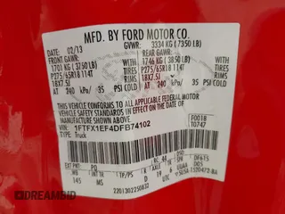 2013 Ford F-150 XL z VIN 1FTFX1EF4DFB74102, wystawiony jako IAAI lot #42612495 z przebiegiem 243 056 mil mil oraz . Historia ofert i sprzedaży dostępna na DreamBid. Obrazek 9.
