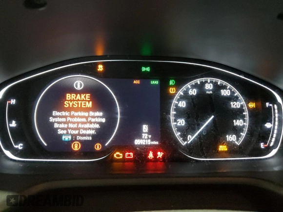 2018 Honda Accord EX-L with VIN 1HGCV1F57JA060393, listed as a Copart auction lot 61573075 with 59,215 mi miles and Salvage title. Bid and sale history available at DreamBid. Image 9.