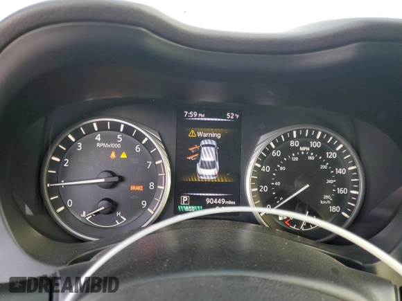 2018 Infiniti Q50 Luxe with VIN JN1EV7AP7JM356700, listed as a Copart auction lot 45892775 with 90,449 mi miles and Salvage Title. Bid and sale history available at carsss.com. Image 9.