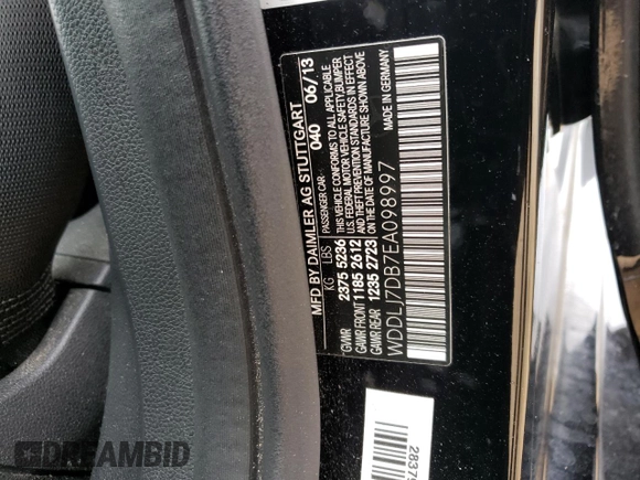 2014 Mercedes-Benz CLS 550 with VIN WDDLJ7DB7EA098997, listed as a Copart auction lot 49913985 with 81,308 mi miles and Salvage title. Bid and sale history available at DreamBid. Image 12.