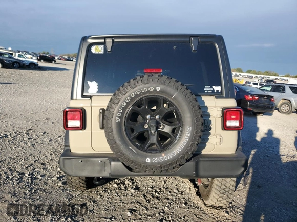 2022 Jeep Wrangler Unlimited Willys with VIN 1C4HJXDNXNW267388, listed as a Copart auction lot 72142634 with 23,631 mi miles and Salvage Title. Bid and sale history available at DreamBid. Image 6.