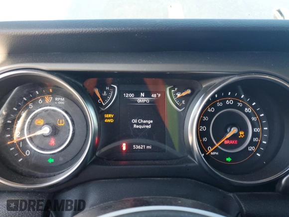 2022 Jeep Wrangler Unlimited Sport S with VIN 1C4HJXDG0NW225815, listed as a Copart auction lot 84528824 with 53,621 mi miles and Salvage Title. Bid and sale history available at carsss.com. Image 9.