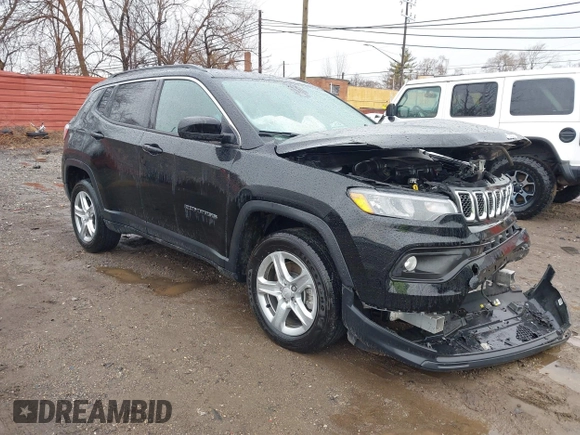 2023 Jeep Compass Latitude z VIN 3C4NJDBN4PT538846, wystawiony jako IAAI lot #41692514 z przebiegiem 13 057 mil mil oraz . Historia ofert i sprzedaży dostępna na DreamBid. Obrazek 1.