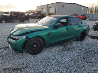 2022 BMW M3 Competition xDrive with VIN WBS43AY01NFN12110, listed as a Copart auction lot 77625594 with 0 mi miles and Salvage Title. Bid and sale history available at carsss.com. Image 1.
