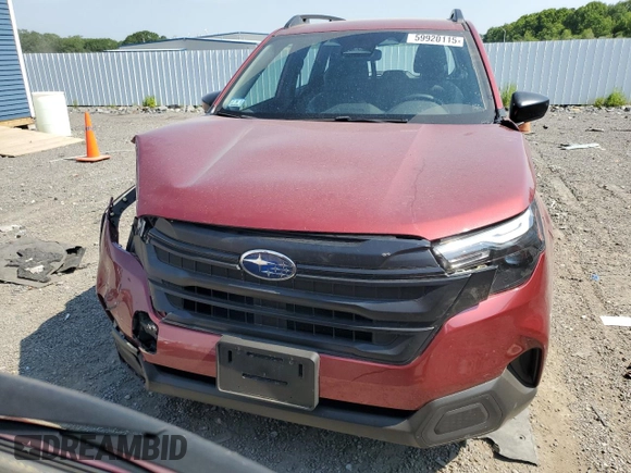 2025 Subaru Forester with VIN JF2SLDAC6SH515753, listed as a Copart auction lot 59920115 with 792 mi miles and Salvage title. Bid and sale history available at DreamBid. Image 5.