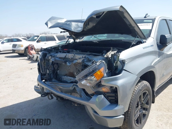 2024 Chevrolet Silverado 1500 Custom with VIN 3GCPABEK4RG279124, listed as a IAAI auction lot 41829561 with 6,743 mi miles and . Bid and sale history available at DreamBid. Image 6.