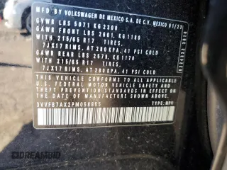 2023 Volkswagen Tiguan S с VIN 3VVFB7AX2PM058855, выставлен на аукционе Copart как лот 81181884 с пробегом 31 123 миль миль и Списание • Salvage title. История ставок и продаж доступна на DreamBid. Изображение 16.