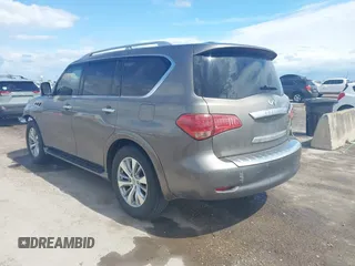 2017 Infiniti QX80 with VIN JN8AZ2NF8H9644800, listed as a IAAI auction lot 41898790 with 129,262 mi miles. Bid and sale history available at carsss.com. Image 3.