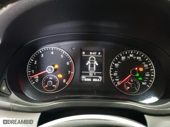 2012 Volkswagen Passat SE with VIN 1VWBP7A37CC006674, listed as a Copart auction lot 50501215 with 118,886 mi miles and Salvage Title. Bid and sale history available at carsss.com. Image 9.