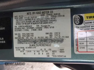 2012 Lincoln MKZ with VIN 3LNHL2JC4CR824632, listed as a IAAI auction lot 41389859 with 110,860 mi miles. Bid and sale history available at carsss.com. Image 9.
