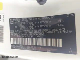 2015 Toyota Sienna SE with VIN 5TDXK3DC7FS599287, listed as a IAAI auction lot 41565671 with 111,626 mi miles. Bid and sale history available at carsss.com. Image 9.