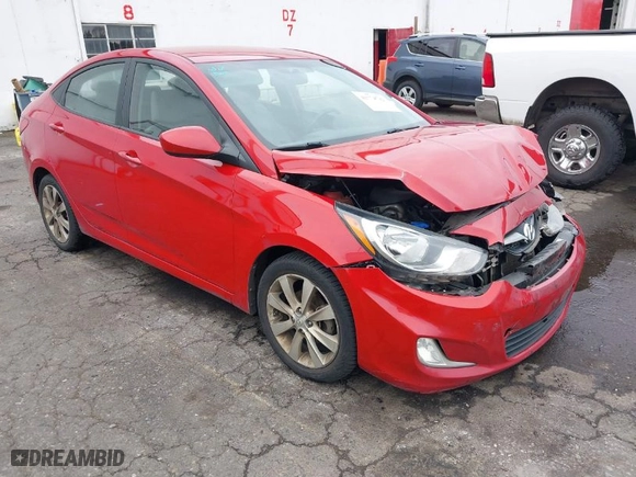 2012 Hyundai Accent GLS with VIN KMHCU4AE7CU132765, listed as a IAAI auction lot 41774742 with 120,294 mi miles. Bid and sale history available at carsss.com. Image 1.