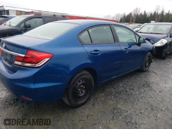 2013 Honda Civic LX with VIN 2HGFB2F43DH001916, listed as a Copart auction lot 54666895 with 127,158 mi miles and Salvage title. Bid and sale history available at DreamBid. Image 3.