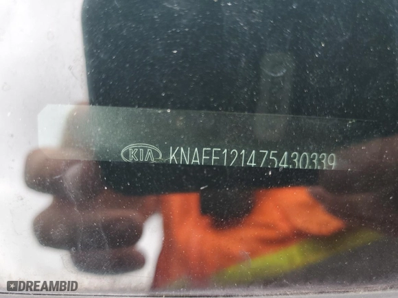 2007 Kia Spectra EX with VIN KNAFE121475430339, listed as a Copart auction lot 63690554 with 155,855 mi miles and Salvage Title. Bid and sale history available at carsss.com. Image 12.