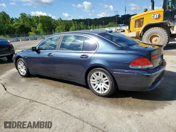 2003 BMW 7 Series 745Li with VIN WBAGN63433DR16621, listed as a Copart auction lot 53886355 with 122,775 mi miles and Non repairable. Bid and sale history available at DreamBid. Image 2.