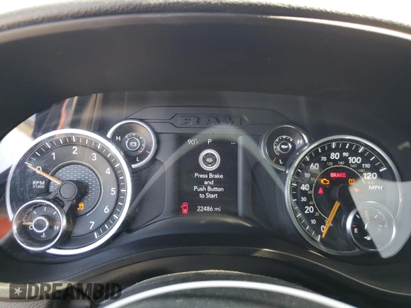 2022 Ram 1500 Lone Star z VIN 1C6RREFT6NN431035, wystawiony jako Copart lot #58095835 z przebiegiem 22 486 mil mil oraz Szkoda całkowita • Salvage title. Historia ofert i sprzedaży dostępna na DreamBid. Obrazek 9.