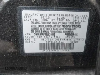 2014 Nissan Sentra S with VIN 3N1AB7AP4EL624643, listed as a IAAI auction lot 41702728 with 165,513 mi miles and . Bid and sale history available at DreamBid. Image 9.