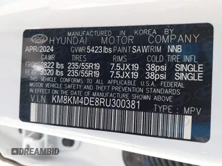 2024 Hyundai Ioniq 5 SE z VIN KM8KM4DE8RU300381, wystawiony jako IAAI lot #41907767 z przebiegiem 17 452 mil mil oraz . Historia ofert i sprzedaży dostępna na DreamBid. Obrazek 9.