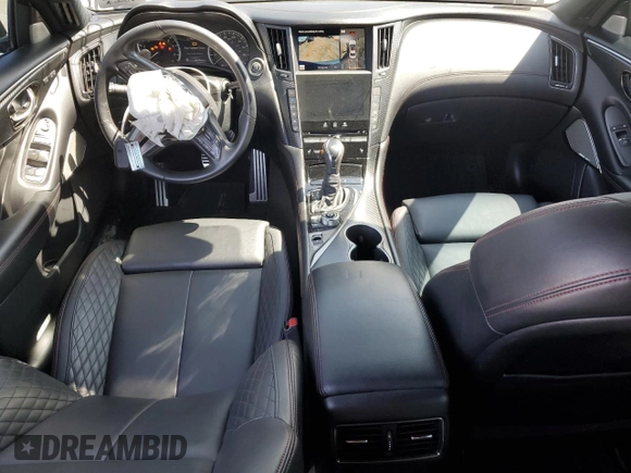 2022 Infiniti Q50 Red Sport 400 with VIN JN1FV7DR4NM390178, listed as a Copart auction lot 69999424 with 27,794 mi miles and Salvage title. Bid and sale history available at DreamBid. Image 8.