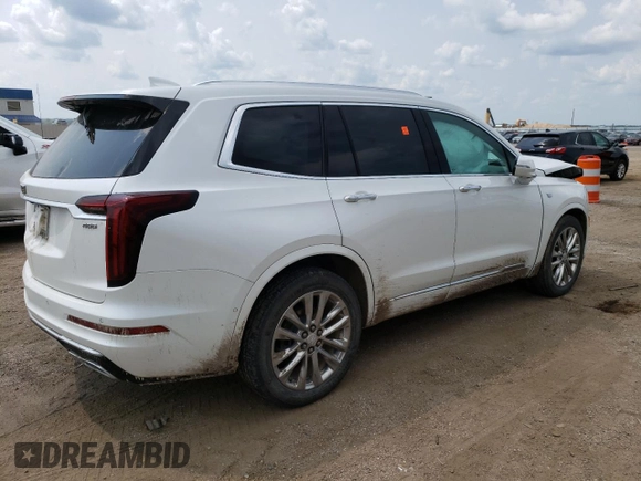 2021 Cadillac XT6 Premium Luxury with VIN 1GYKPCRS5MZ167010, listed as a Copart auction lot 63780174 with 0 mi miles and Salvage Title. Bid and sale history available at carsss.com. Image 3.
