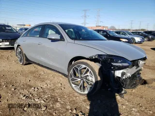 2024 Hyundai IONIQ 6 SEL with VIN KMHM34AC1RA056072, listed as a Copart auction lot 82105794 with 3,848 mi miles and Salvage Title. Bid and sale history available at carsss.com. Image 4.