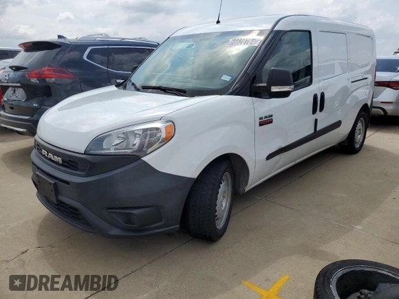 2021 Ram ProMaster City Cargo Tradesman with VIN ZFBHRFAB7M6T72727, listed as a Copart auction lot 66628784 with 57,722 mi miles and Clean Title. Bid and sale history available at DreamBid. Image 1.