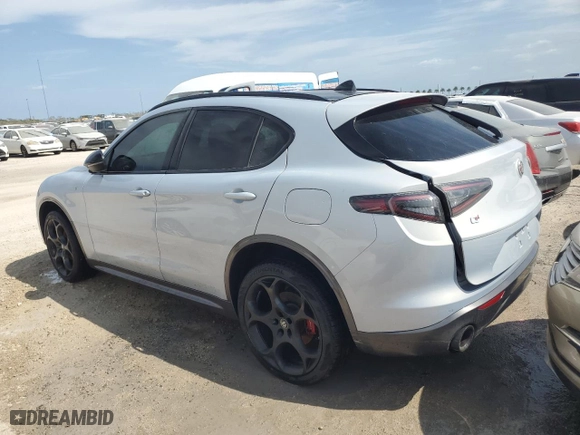 2024 Alfa Romeo Stelvio Veloce with VIN ZASPAKBN5R7D81081, listed as a Copart auction lot 74587934 with 0 mi miles and Non Repairable. Bid and sale history available at carsss.com. Image 2.