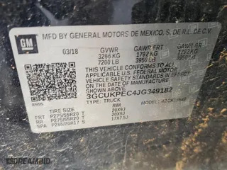 2018 Chevrolet Silverado 1500 Custom with VIN 3GCUKPEC4JG349182, listed as a Copart auction lot 44339805 with 83,010 mi miles and Salvage Title. Bid and sale history available at carsss.com. Image 12.