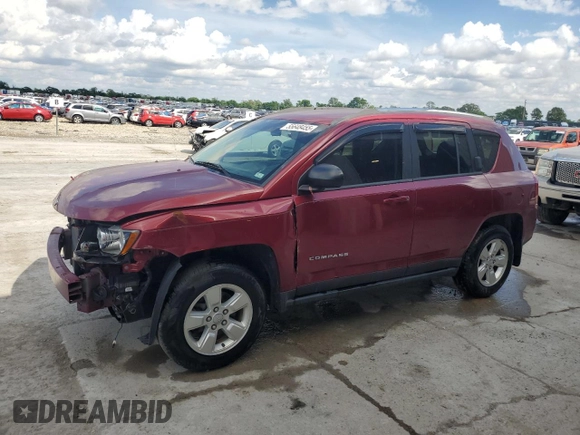 2015 Jeep Compass Sport with VIN 1C4NJCBA7FD190830, listed as a Copart auction lot 55648455 with 106,758 mi miles and Salvage Title. Bid and sale history available at carsss.com. Image 1.