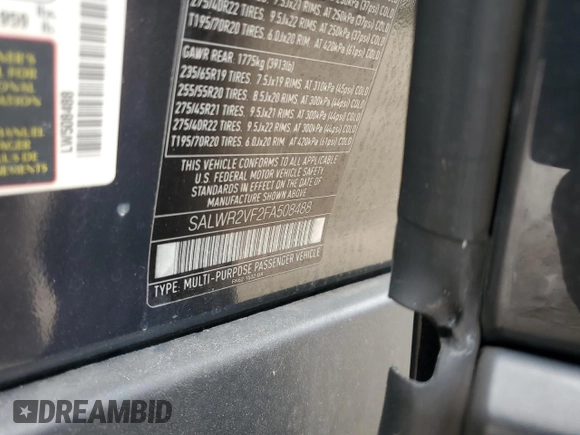 2015 Land Rover Range Rover Sport HSE with VIN SALWR2VF2FA508488, listed as a Copart auction lot 63476855 with 60,092 mi miles and Clean title. Bid and sale history available at DreamBid. Image 12.
