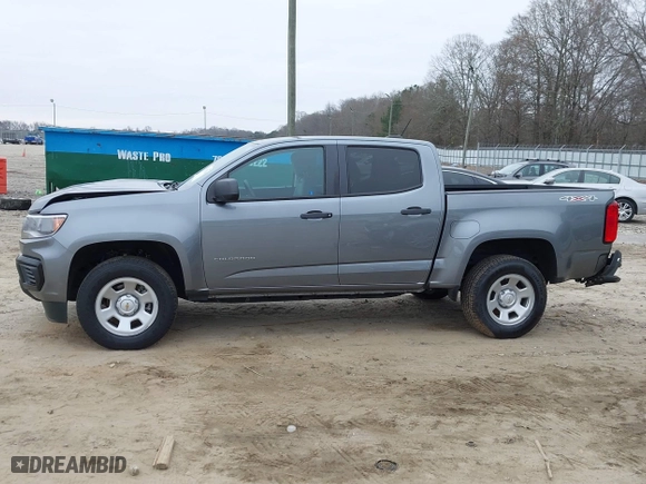 2021 Chevrolet Colorado 4WD Work Truck with VIN 1GCGTBENXM1143107, listed as a IAAI auction lot 41152936 with 47,148 mi miles. Bid and sale history available at carsss.com. Image 14.