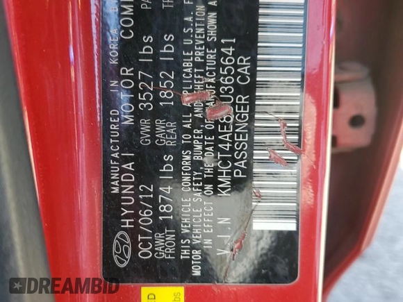 2013 Hyundai Accent GLS with VIN KMHCT4AE8DU365641, listed as a Copart auction lot 55042985 with 184,268 mi miles and Non Repairable. Bid and sale history available at carsss.com. Image 12.